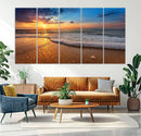 Golden Sunset Beach Waves Canvas Print, Triptych Canvas Wall by MyGreatCanvas | Canvas Wall Art Prints | Photo Prints & Wall Decor