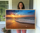 Golden Sunset Beach Waves Canvas Print, Triptych Canvas Wall by MyGreatCanvas | Canvas Wall Art Prints | Photo Prints & Wall Decor