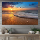 Golden Sunset Beach Waves Canvas Print, Triptych Canvas Wall by MyGreatCanvas | Canvas Wall Art Prints | Photo Prints & Wall Decor