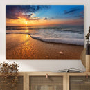 Golden Sunset Beach Waves Canvas Print, Triptych Canvas Wall by MyGreatCanvas | Canvas Wall Art Prints | Photo Prints & Wall Decor