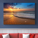 Golden Sunset Beach Waves Canvas Print, Triptych Canvas Wall by MyGreatCanvas | Canvas Wall Art Prints | Photo Prints & Wall Decor