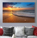 Golden Sunset Beach Waves Canvas Print, Triptych Canvas Wall by MyGreatCanvas | Canvas Wall Art Prints | Photo Prints & Wall Decor