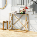 31.5 Inch Golden Heavy-duty Metal Frame Entryway Table with Foot Pads-Black by LJGDeals