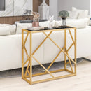 31.5 Inch Golden Heavy-duty Metal Frame Entryway Table with Foot Pads-Black by LJGDeals
