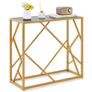 31.5 Inch Golden Heavy-duty Metal Frame Entryway Table with Foot Pads-Black by LJGDeals