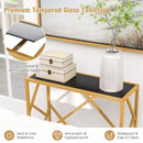 31.5 Inch Golden Heavy-duty Metal Frame Entryway Table with Foot Pads-Black by LJGDeals