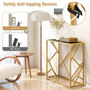 31.5 Inch Golden Heavy-duty Metal Frame Entryway Table with Foot Pads-Black by LJGDeals