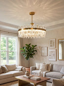 Golden Round Crystal Chandelier