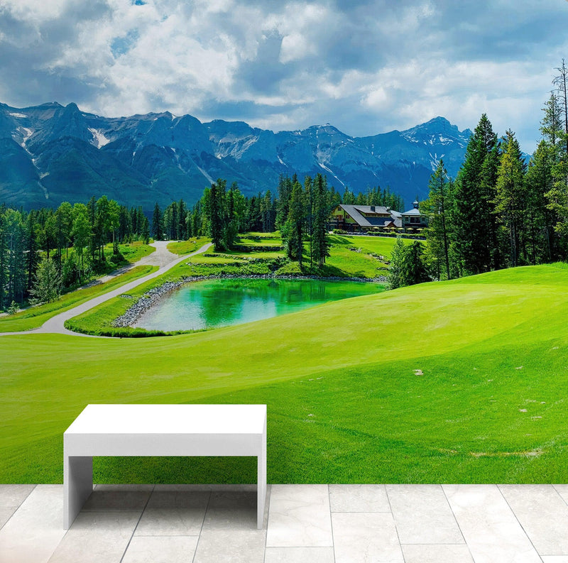 Golf Course Mountain View Wallpaper.