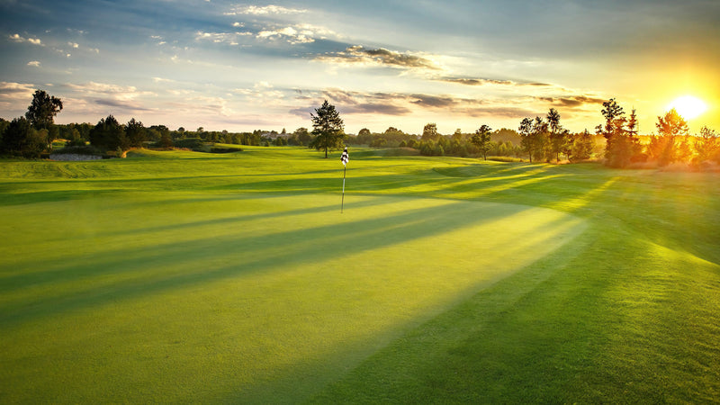 Golf Course Wallpaper. Sunset Over Golf Course.