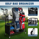 Double Golf Bag Organizer with Lockable Universal Wheels by LJGDeals