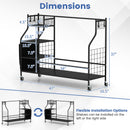 Golf Bag Organizer 3 Golf Bag Stand with Lockable Wheels and Hooks-Black by DirectDeals