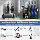 Golf Bag Organizer 3 Golf Bag Stand with Lockable Wheels and Hooks-Black by LJGDeals