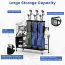 Golf Bag Organizer 3 Golf Bag Stand with Lockable Wheels and Hooks-Black by LJGDeals