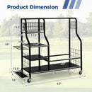 Golf Bag Organizer for 2 Golf Bags with Golf Clubs Rack and Lockable Wheels-Black by LJGDeals