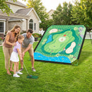 Golf Chipping Practice Net 71x71 Inch with Clubs and Balls by LJGDeals