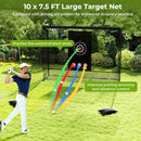 Golf Practice Hitting Net Golf Cage with Dual Side Barriers Target Cloth Metal Frame by DirectDeals