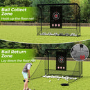 Golf Practice Hitting Net Golf Cage with Dual Side Barriers Target Cloth Metal Frame by LJGDeals