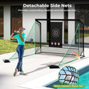 Golf Practice Hitting Net Golf Cage with Dual Side Barriers Target Cloth Metal Frame by LJGDeals