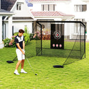 Golf Practice Hitting Net Golf Cage with Dual Side Barriers Target Cloth Metal Frame by DirectDeals