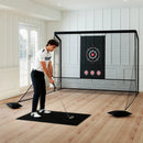 Golf Practice Hitting Net Golf Cage with Dual Side Barriers Target Cloth Metal Frame by DirectDeals