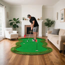 5 x 10 Feet Golf Practice Putting Green Mat with 3 Holes and Golf Balls for Home Office Backyard by LJGDeals