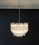 Gorgeous Murano Quadriedri Prisms Transparent Chandelier