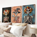 Cozy Floral Skeleton Wall Art Decor Poster Set by Wall Art Set