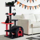 Gothic Cat Tree 53 Inch Tall Cat Tower with Cat Bed and Arch-Shaped Condo-Black by LJGDeals