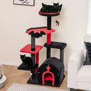 Gothic Cat Tree 53 Inch Tall Cat Tower with Cat Bed and Arch-Shaped Condo-Black by LJGDeals