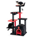 Gothic Cat Tree 53 Inch Tall Cat Tower with Cat Bed and Arch-Shaped Condo-Black by LJGDeals