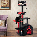 Gothic Cat Tree 53 Inch Tall Cat Tower with Cat Bed and Arch-Shaped Condo-Black by LJGDeals