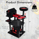 Gothic Cat Tree 49 Inch Tall Cat Tower 6-Tier Cat Activity Center with Coffin Bed-Black by LJGDeals