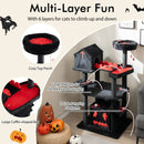 Gothic Cat Tree 49 Inch Tall Cat Tower 6-Tier Cat Activity Center with Coffin Bed-Black by LJGDeals