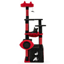 Gothic Cat Tree with Plush Perch and Spider Dangling Toy-Black & Red by LJGDeals