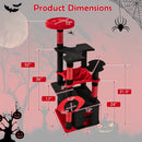 Gothic Cat Tree with Plush Perch and Spider Dangling Toy-Black & Red by LJGDeals