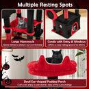 Gothic Cat Tree with Plush Perch and Spider Dangling Toy-Black & Red by LJGDeals
