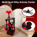 Gothic Cat Tree with Plush Perch and Spider Dangling Toy-Black & Red by LJGDeals