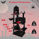 Gothic Cat Tree with 2 Cat Condos and Spooky Dangling Ball for Indoor Cats-Black by DirectDeals