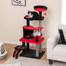 Gothic Cat Tree with Cat Bed Cat Condo and Sisal Scratching Post-Black & Red by GBruno Store