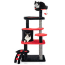 Gothic Cat Tree with Cat Bed Cat Condo and Sisal Scratching Post-Black & Red by GBruno Store