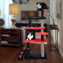 Gothic Cat Tree with Cat Bed Cat Condo and Sisal Scratching Post-Black & Red by GBruno Store