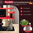 Gothic Cat Tree with Cat Bed Cat Condo and Sisal Scratching Post-Black & Red by LJGDeals