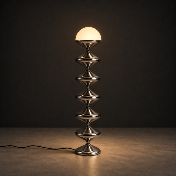 Gourd Floor Lamp | Chrome Silver