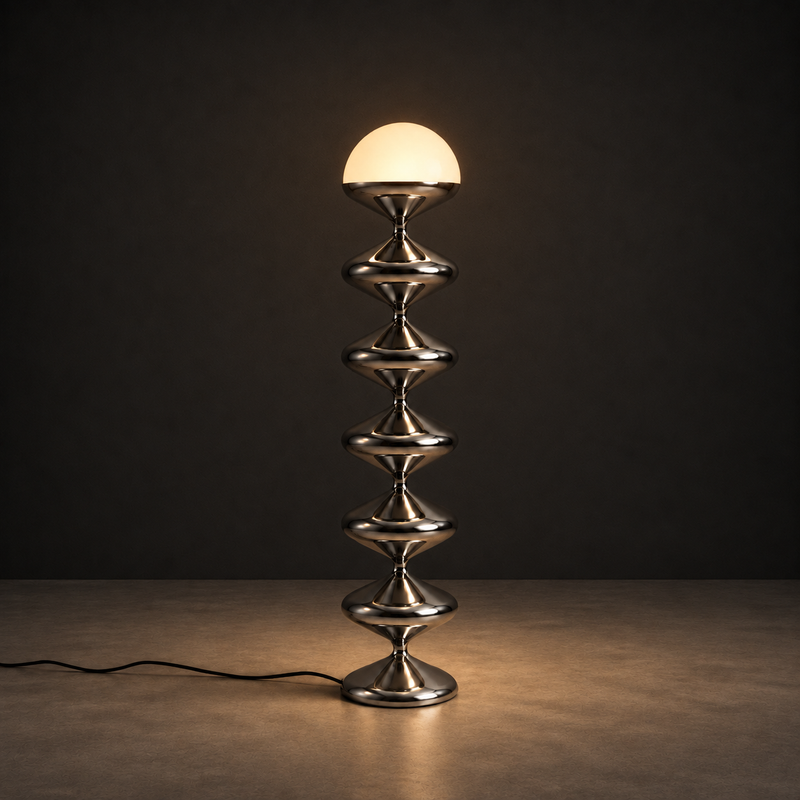 Gourd Floor Lamp | Chrome Silver