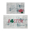 US States Boston Design Non Skid Washable Kitchen Runner Rugs Set of 2| 44 x 24 and 31.5 x 20 Inches Floor Mats |Green