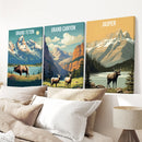Grand Canyon, Jasper, Grand Teton. National Park Wall Art by Wall Art Set