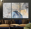 Gray Marble Fluid Effect Wall Art Abstract Canvas Wall Art