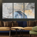 Gray Marble Fluid Effect Wall Art Abstract Canvas Wall Art