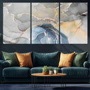 Gray Marble Fluid Effect Wall Art Abstract Canvas Wall Art